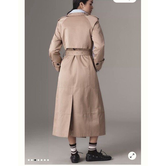 NWT Anthropologie Avec Les Filles Poplin Shirting Belted Trench Coat Women Large - Picture 13 of 13